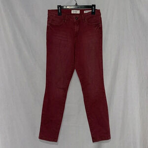faded red Jessica Simpson forever rolled ankle jeans size 27